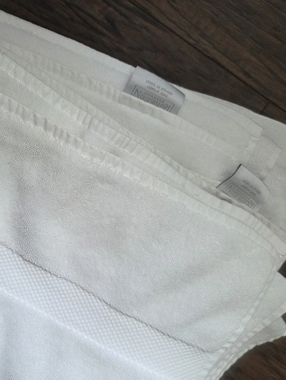 Restoration Hardware White Bath Towels - Set of 2